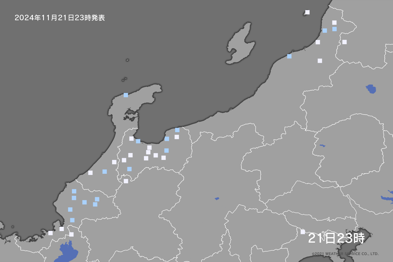 北陸の降水量分布