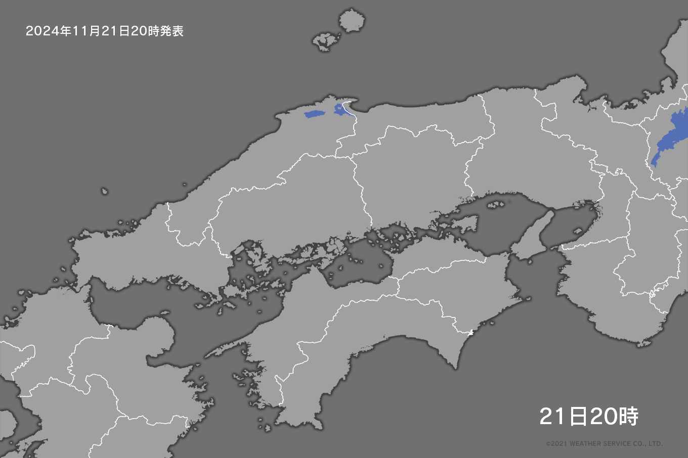 中国・四国の降水量分布