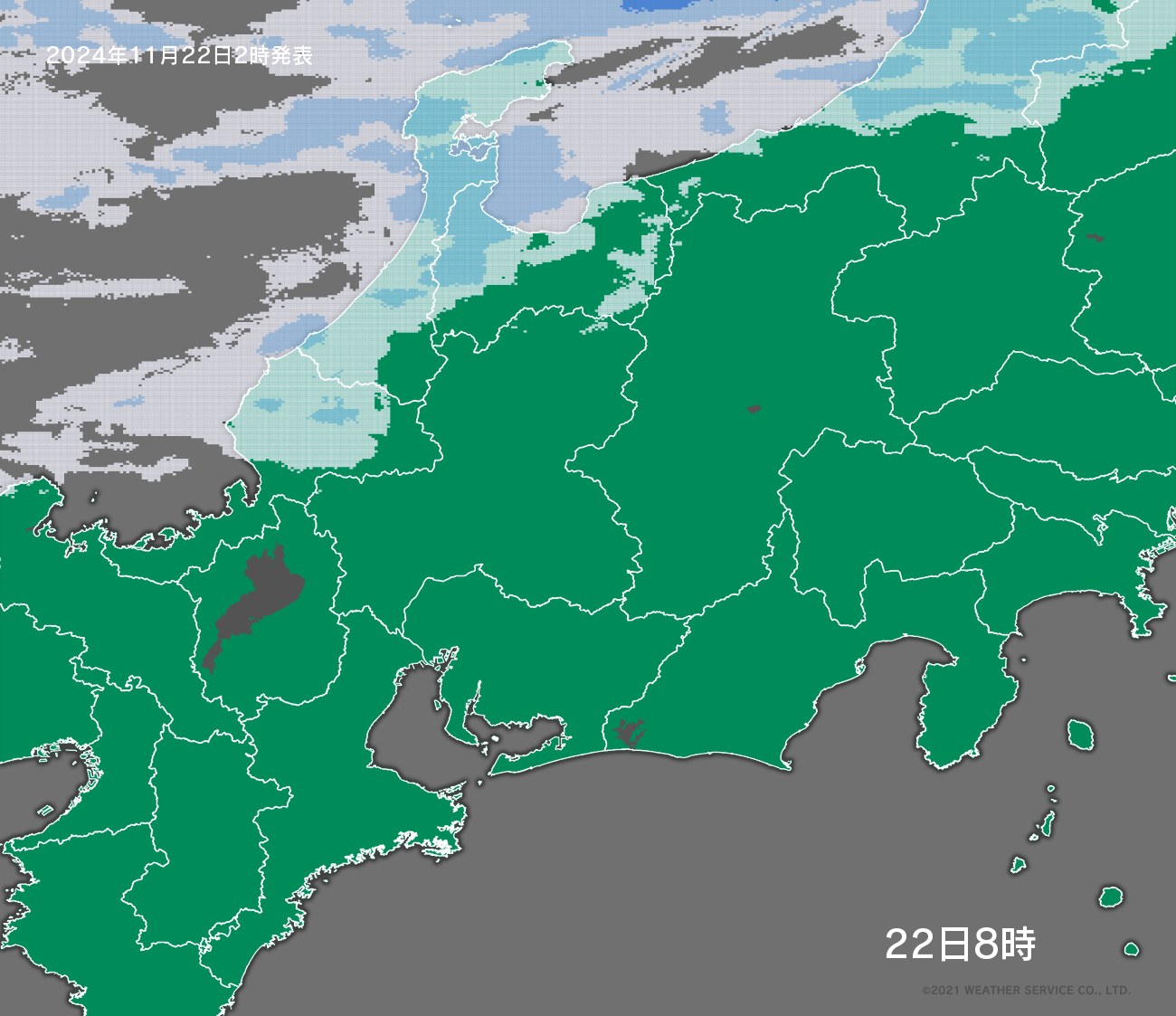 降水短時間予報 - 6時間後