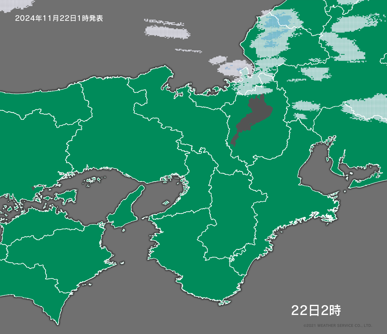 降水短時間予報 - 1時間後