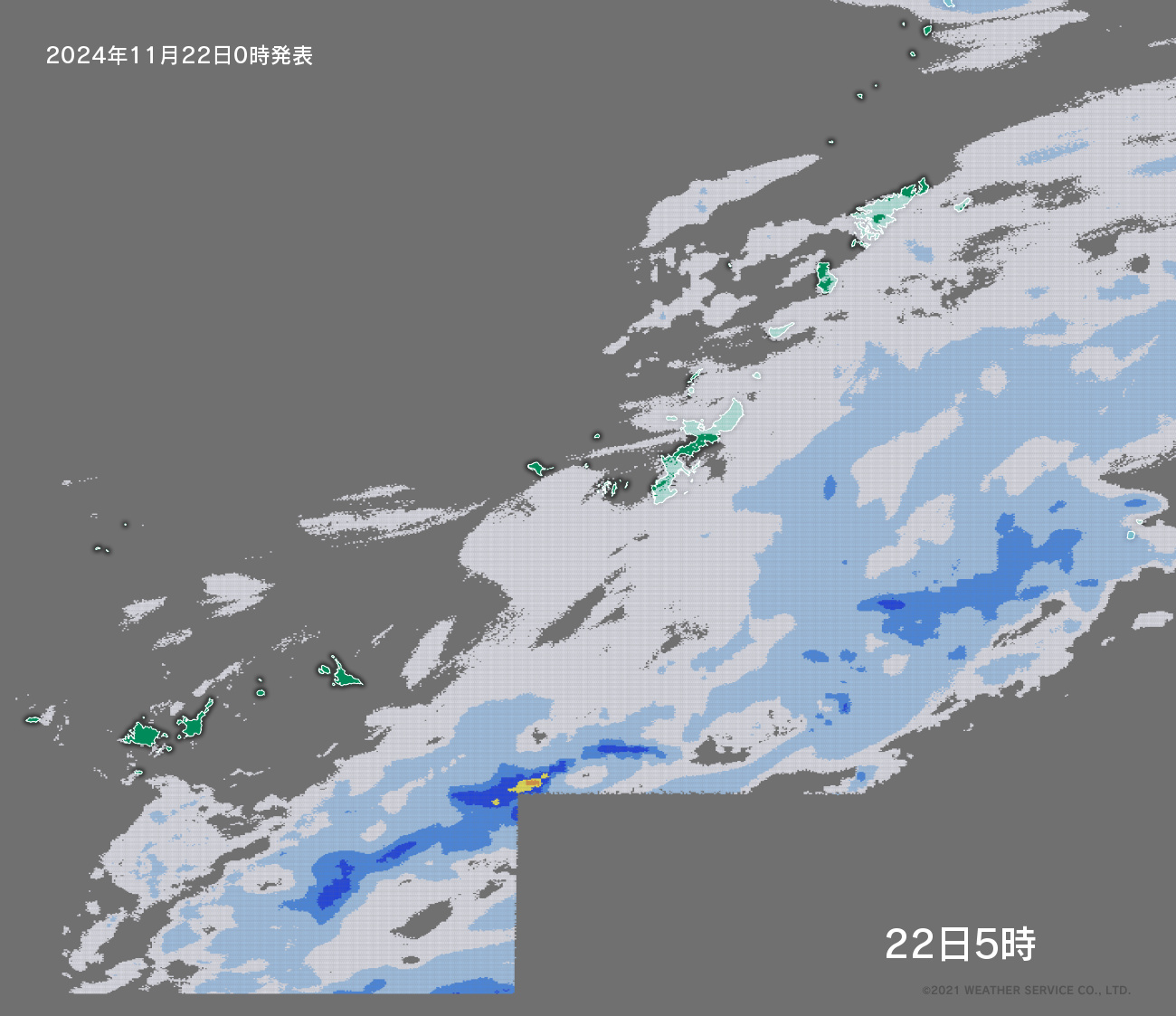 降水短時間予報 - 5時間後