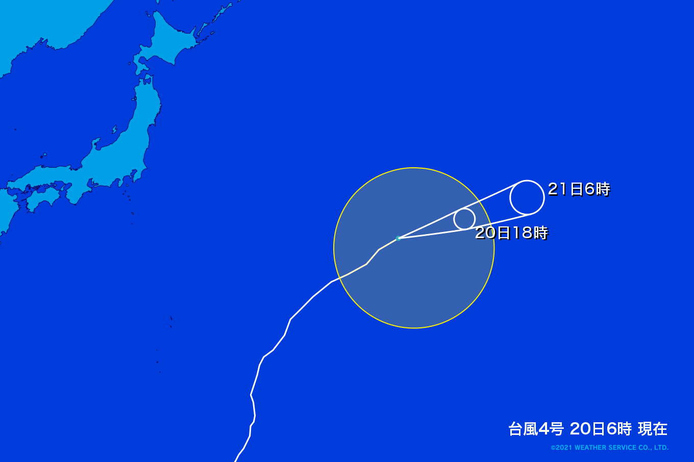 台風4号 予想進路図