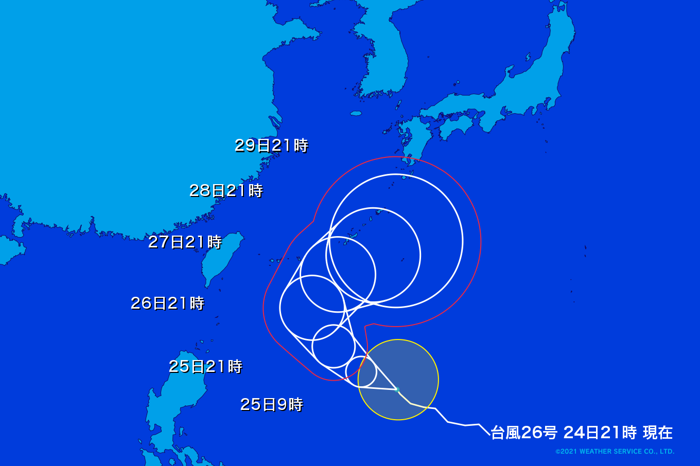 台風26号 予想進路図